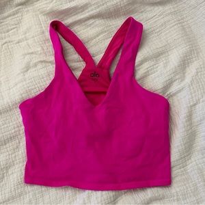 Alo Airbrush Real Bra Tank Neon Pink